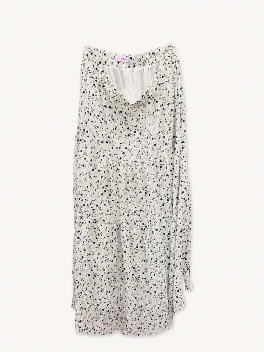 Ana & Rose Cream Maxi Dress or long skirt with Navy Floral Detail